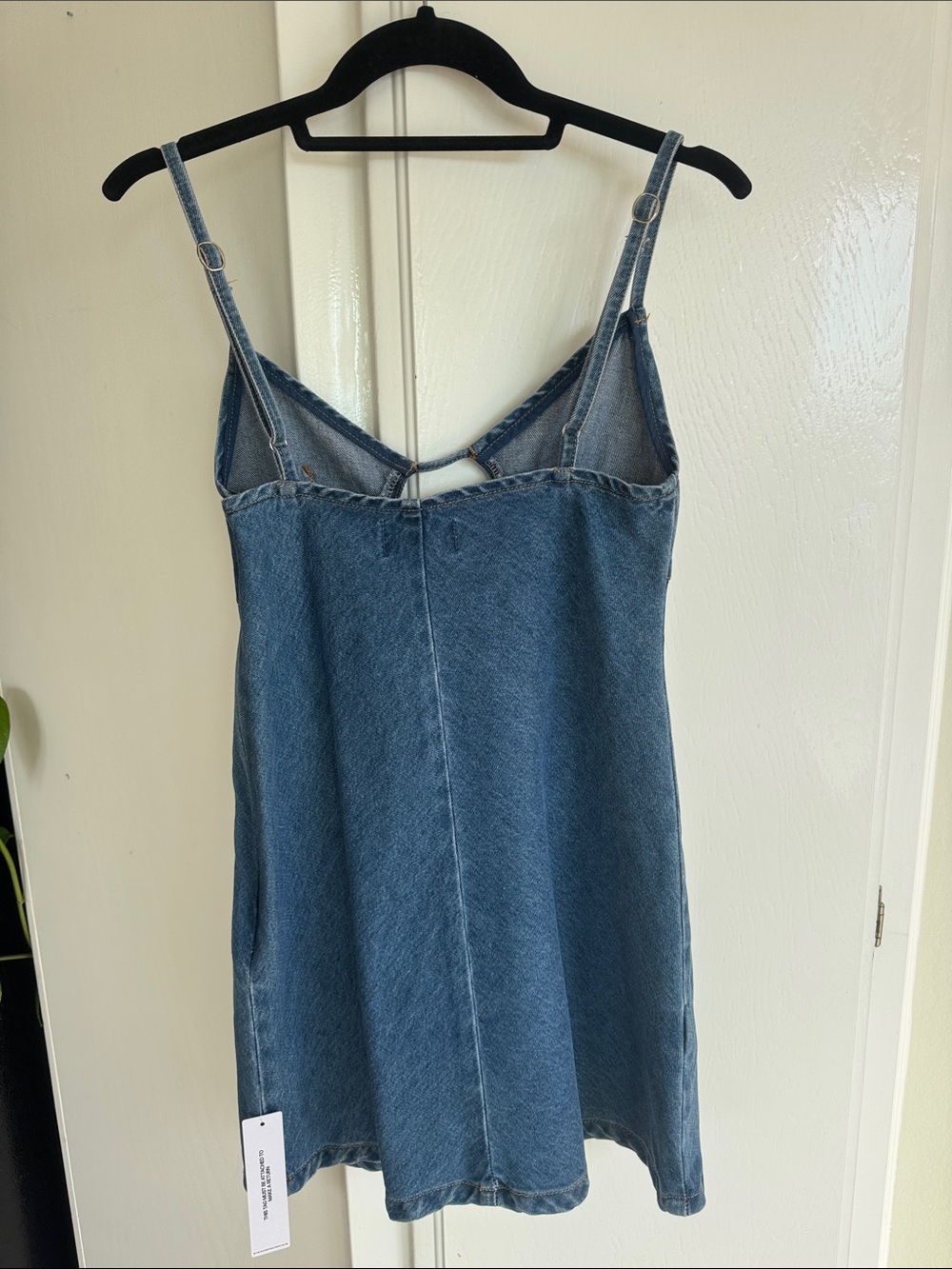 Princess Polly Blue Denim Mini Dress with Spaghetti Straps - Picture 3 of 3